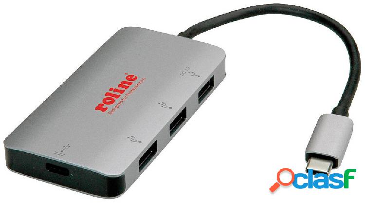 Roline 14.02.5038 3 Porte Hub combinato USB Argento