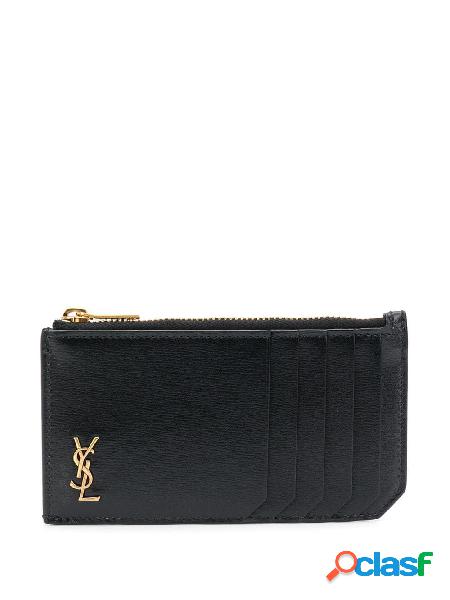 SAINT LAURENT PORTACARTE UOMO 62989902G0W1000 PELLE NERO