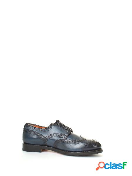 SANTONI STRINGATE UOMO MCC014273JH3ICPLU45 PELLE BLU