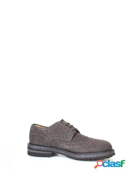 SANTONI STRINGATE UOMO MGMN11663JL2ISYWG65 CAMOSCIO GRIGIO