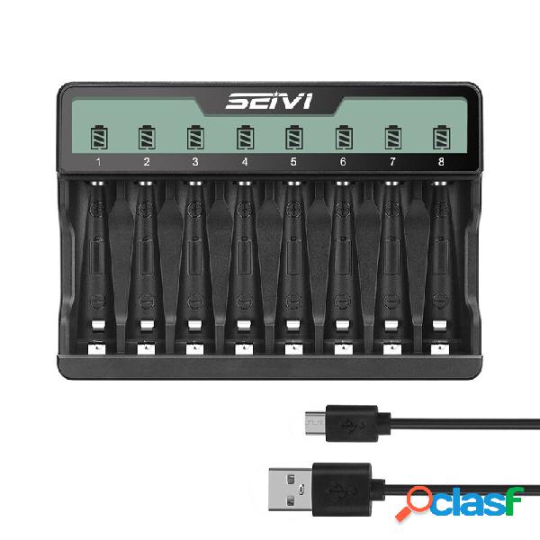 SEIVI SW-8NP Caricabatterie Smart Fast Batteria AA e AAA 8