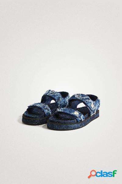 Sandali denim velcro