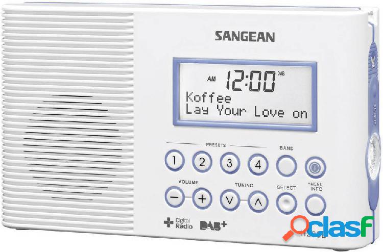Sangean H-203D Radio da bagno DAB+, FM torcia elettrica,