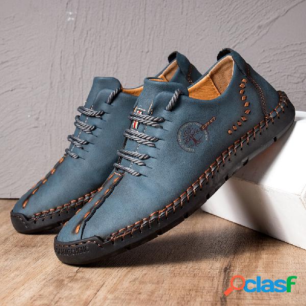 Scarpe da uomo casual in pelle con cuciture Soft in