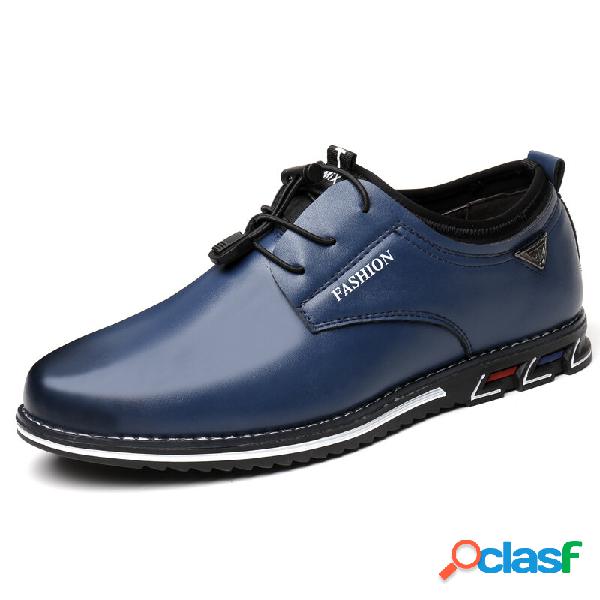 Scarpe da uomo casual in pelle con elastico allacciato