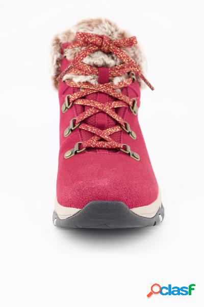 Scarponcini Skechers con lacci brillanti, pelle scamosciata