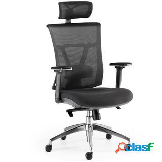 Sedia Ergonomica BRENDA, Molto Comoda, Base in Acciaio