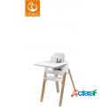 Sedia Stokke Steps Con Baby Set + Vassoio In Omaggio Bianco