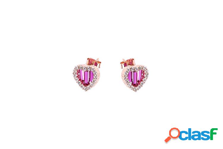 Selezione Zanolli Orecchini argento con zirconi e cuore