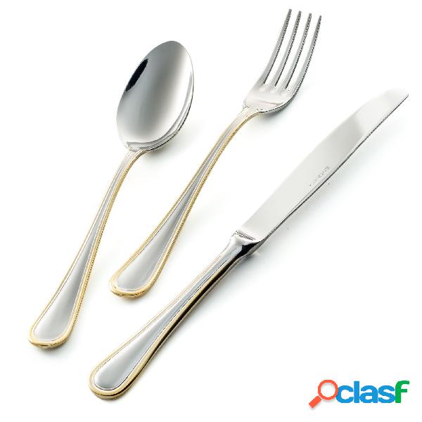 Servizio Posate IMPERO ORO 49 pezzi acciaio inox 1810
