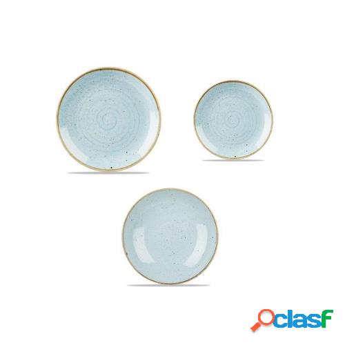 Servizio piatti in porcellana azzurro stone 18 pezzi