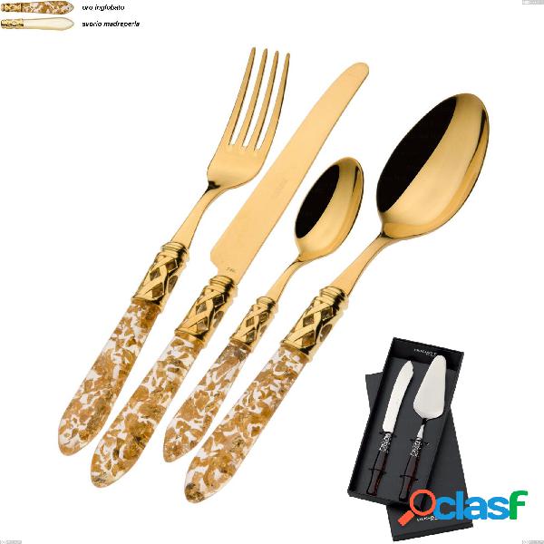 Set 2 pezzi dolce in scatola regalo lux Aladdin tutto oro