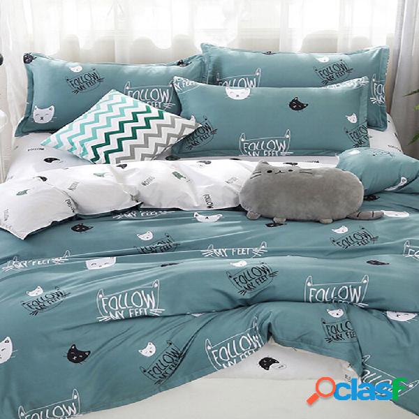Set di biancheria da letto in cotone poliestere lavato con