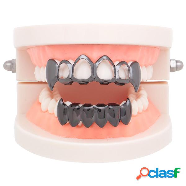 Set di gioielli per denti con bretelle dorate Hiphop Grillz