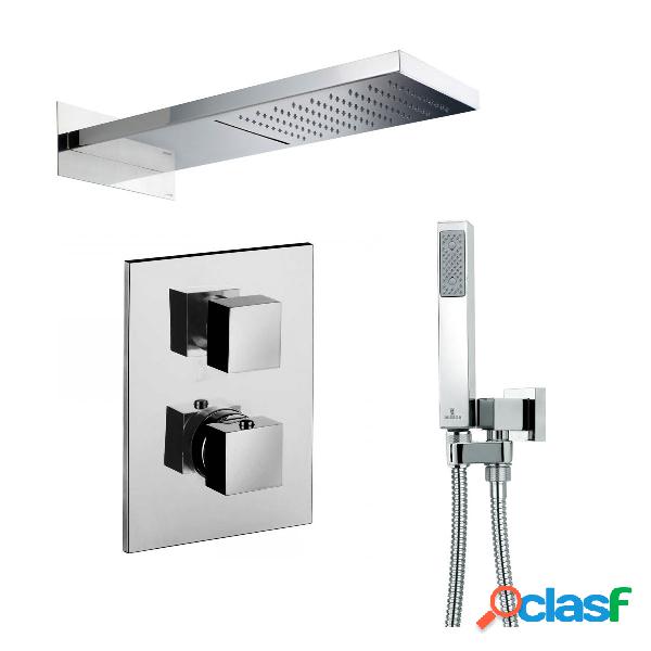 Set doccia Ares con soffione con cascata 2 getti,