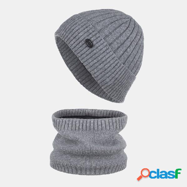 Set sciarpa unisex a righe in ferro con etichetta in ferro