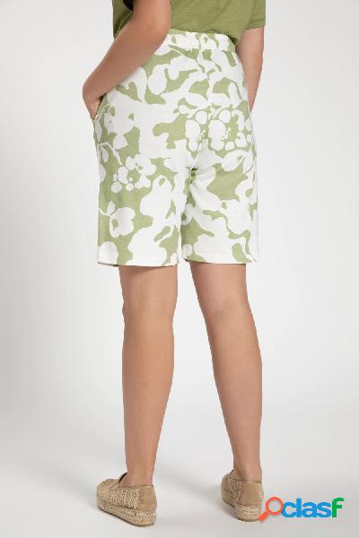 Shorts in jersey di cotone biologico con stampa floreale e