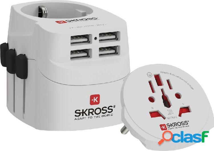 Skross 1302471 Adattatore da viaggio PRO Light USB (4xA) -