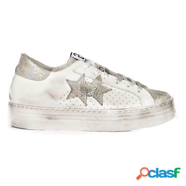 Sneakers 2Star Hs (Colore: white leather - silver det,
