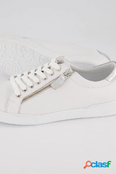 Sneakers di pelle con zip, soletta sostituibile e larghezza