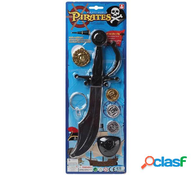 Spada pirata nera blister 44x15 cm