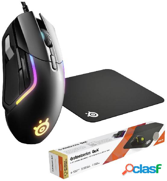 Steelseries Rival 5, Qck Medium Bundle Mouse da gioco