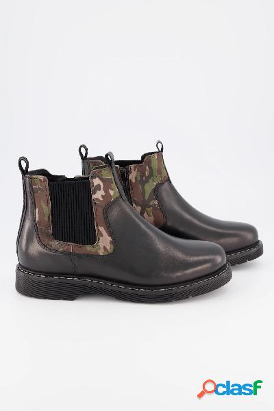Stivaletti Chelsea con fantasia camouflage, inserti elastici