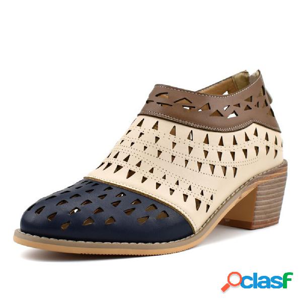 Stivaletti casual da donna con punta a mandorla e tacco