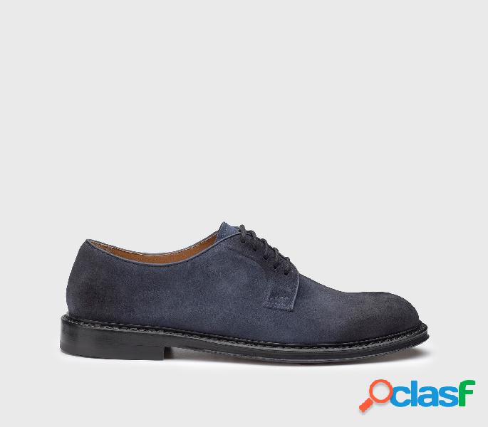 Stringate in suede Blu 44M_U