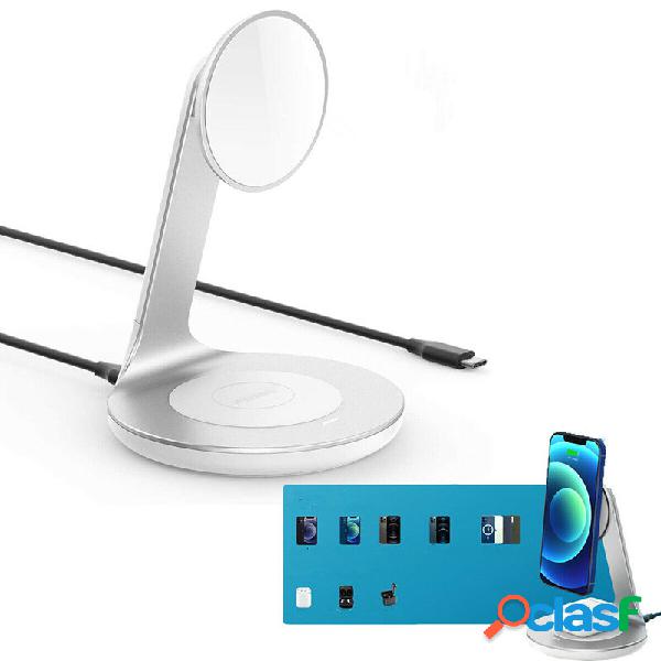 Supporto magnetico per caricabatterie wireless 2 in 1 Qi