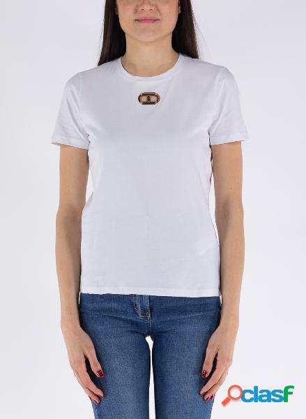 T-SHIRT GIROCOLLO CON ACCESSORIO LIGHT GOLD