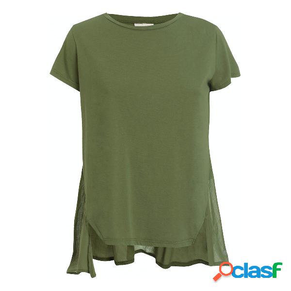 T-Shirt Deha Ruffled (Colore: deep olive green, Taglia: S)