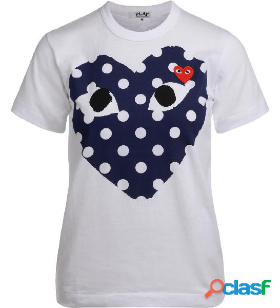 T-Shirt da donna Comme Des Garçons PLAY con cuore blu a