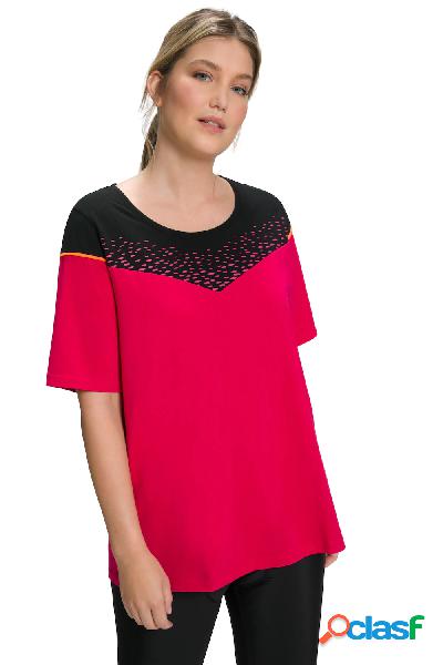 T-shirt classica con stampa sportiva, scollo a girocollo e