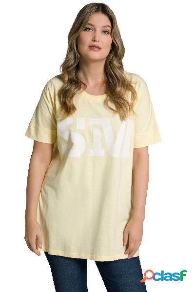 T-shirt dal taglio oversize con scritta SMILE, scollo a