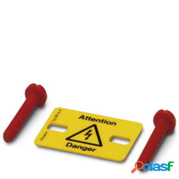Targhetta combinata di pericolo Attenzione Plastica 10 pz.