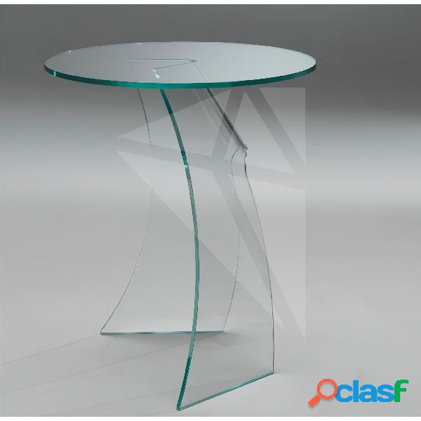Tavolino in vetro Curvato TIP-TAP 10 mm 50x50xh61 cm grigio