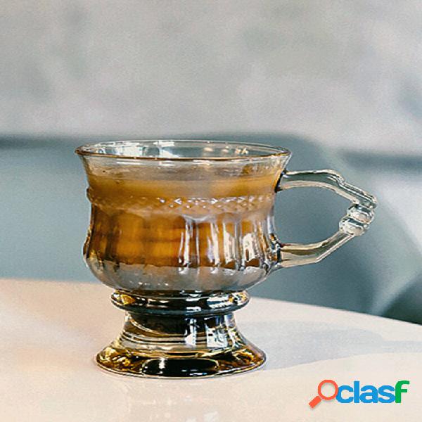 Tazza da caffè latte in vetro a rilievo vintage Ins