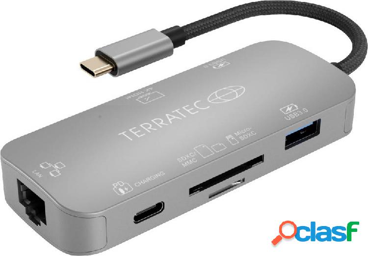 Terratec CONNECT C8 USB-C™ (USB 3.1) Multiport Hub Grigio