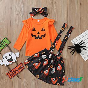 Toddler Girls T-shirt Skirt Clothing Set Halloween Long