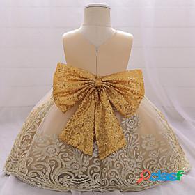 Toddler Little Girls Dress Jacquard Party Embroidery Bow