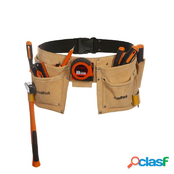 Toolpack Cintura Porta Attrezzi a Due Tasche Hobby in Pelle