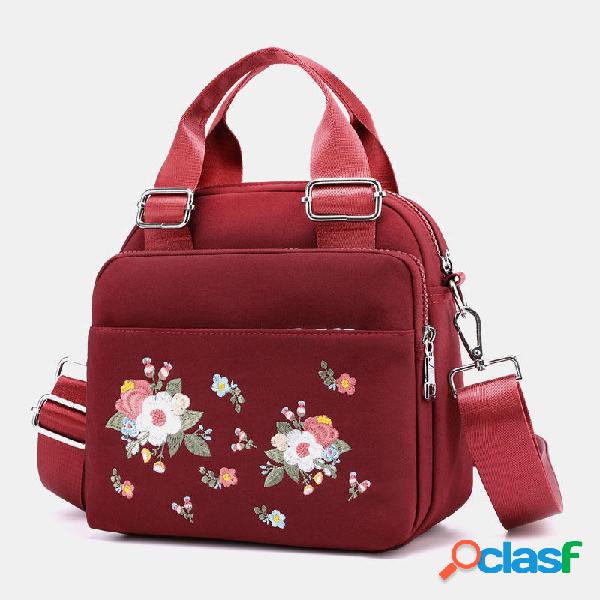 Tracolla per donna Borsa con tracolla ricamata fiore leggero