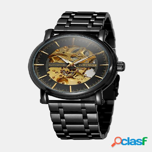 Trendy Hallow Meccanico Watch Uomo in acciaio inossidabile