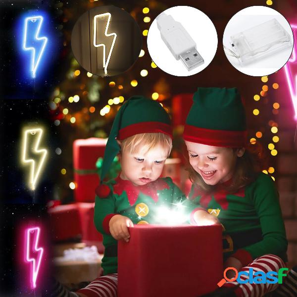USB Bolt Insegna al neon LED lampada Luce notturna a forma