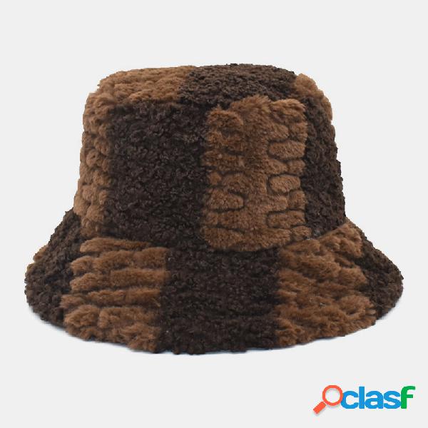 Unisex Agnello Capelli Cappello a secchiello con cappello da