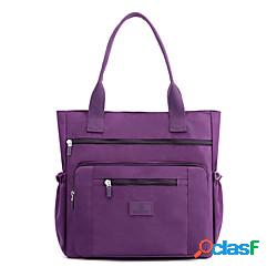 Unisex Borsa a tracolla Nylon Sintetico Cerniera Tinta unica