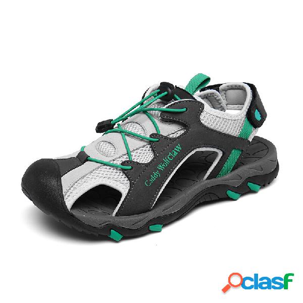 Uomo Close Toe Elastico Banda Sandali da spiaggia sportivi