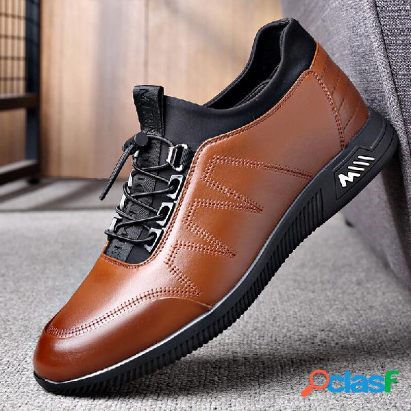 Uomo Pelle bovina traspirante Soft Bottom Lace Up Comode