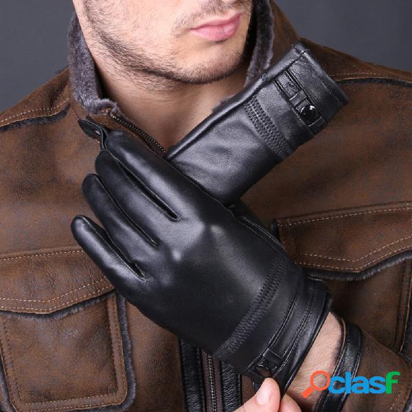 Uomo Pelle di pecora Inverno caldo Plus Velluto addensato